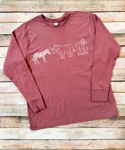 Safari Animals Long Sleeve Tee