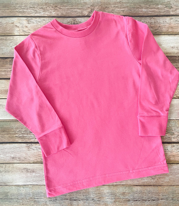 Custom Hot Pink Long Sleeve Tee